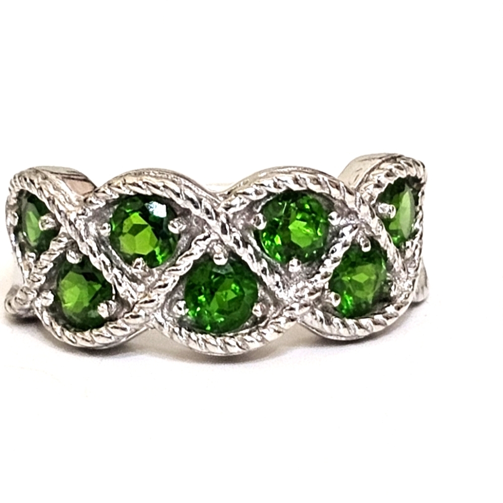 Vintage Chrome Diopside Sterling Silver Ring Size 6!